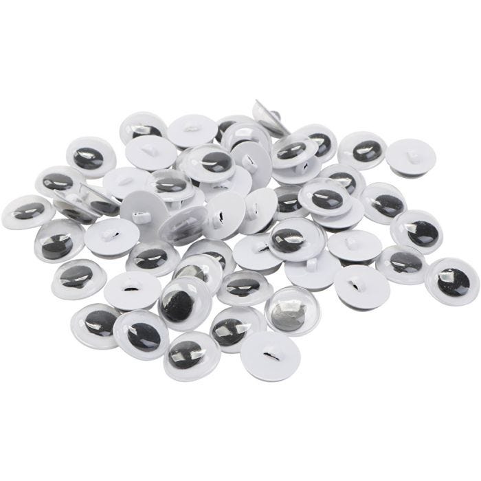 Ojos Móviles - Surtido, coser, medidas 10 mm, 50 par, 100 ud/ 1 bolsa