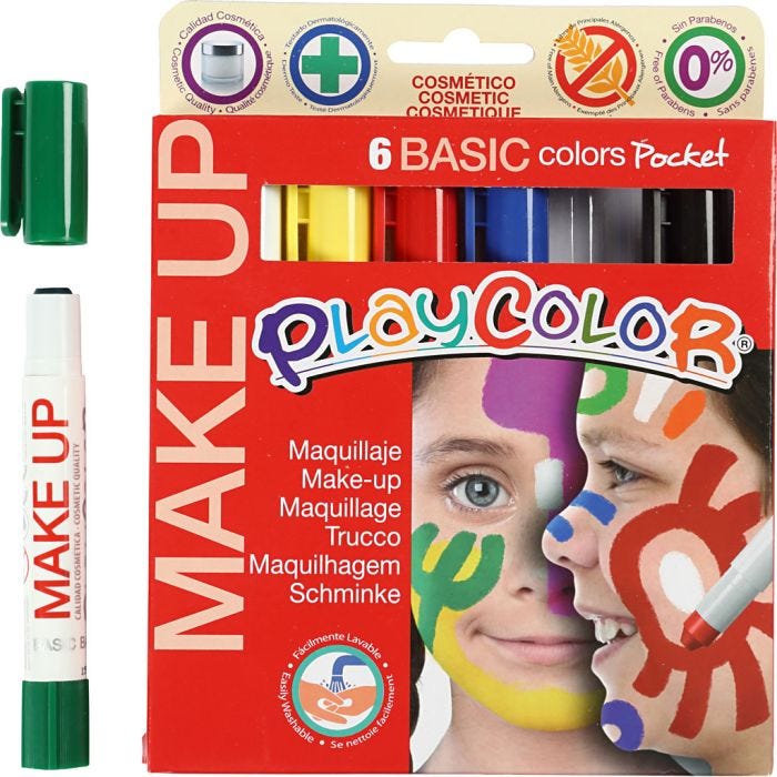 Maquillaje Playcolor, surtido de colores, 6x5 gr/ 1 paquete