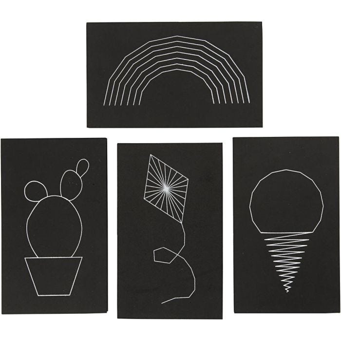 Arte de Cuerda, medidas 20x12 cm, grosor 10 mm, negro, 16 ud/ 1 paquete