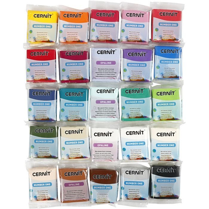 Cernit, El contenido puede variar , surtido de colores, 25x56 gr/ 1 paquete