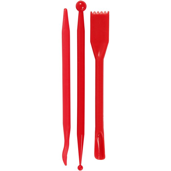 Palitos de Modelado, L. 14,5 cm, rojo, 3 ud/ 1 paquete