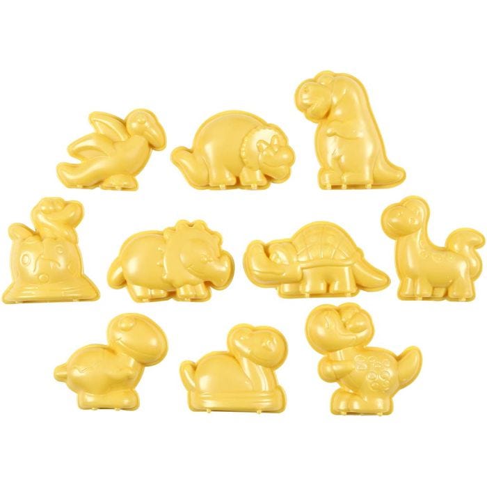 Moldes para arena, Barrio jurásico, medidas 4,5-6 cm, 10 ud/ 1 paquete