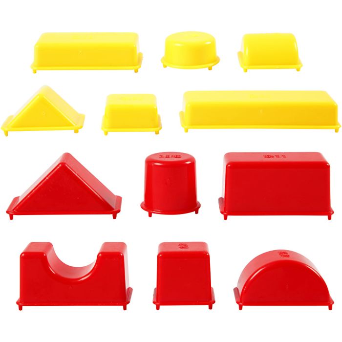 Moldes para arena, geométrico, medidas 3,5-9,5 cm, 12 ud/ 1 paquete