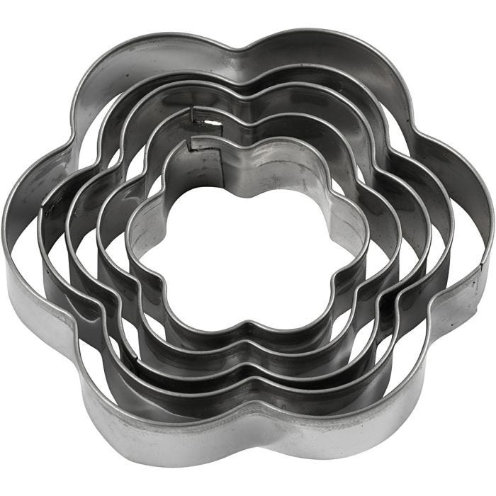 Cortador de galletas, Flor, medidas 8 cm, 5 ud/ 1 paquete