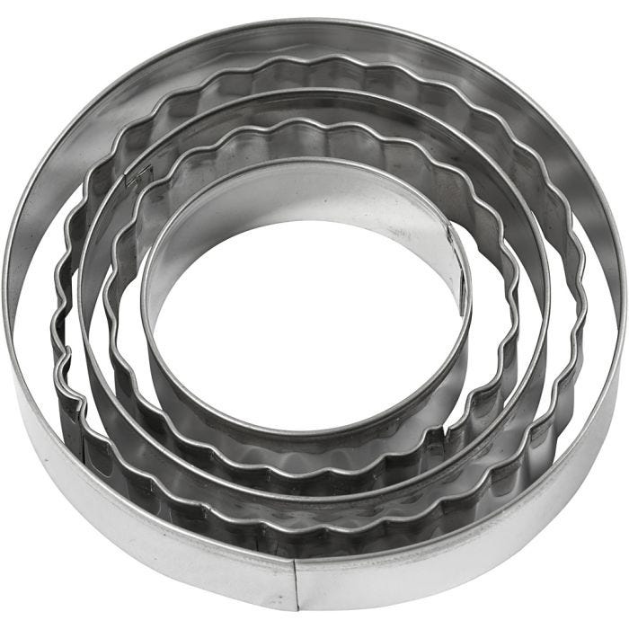Cortador de galletas, Redonda, medidas 8 cm, 5 ud/ 1 paquete