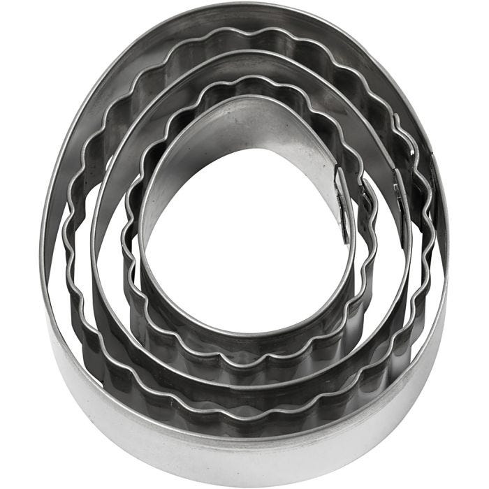 Cortador de galletas, Huevo, medidas 8 cm, 5 ud/ 1 paquete
