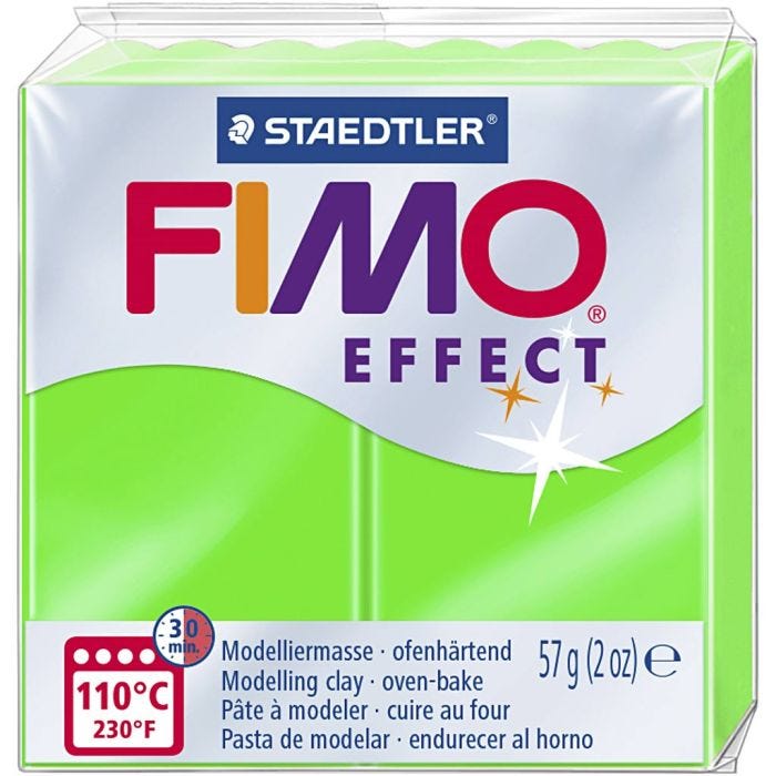 FIMO effect, verde neón, 57 gr/ 1 paquete