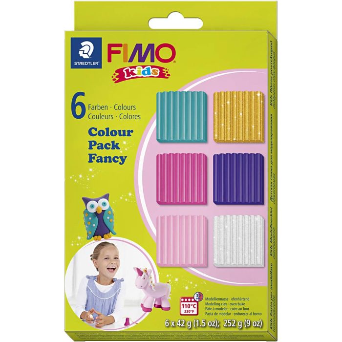 Pasta de Modelar FIMO® Kids, colores adicionales, 6x42 gr/ 1 paquete