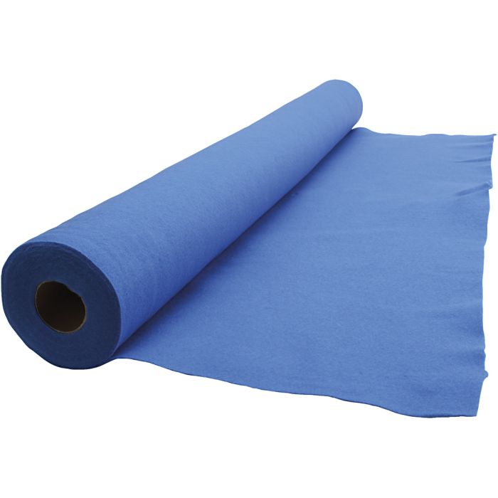 Fieltro para manualidades, A: 90 cm, grosor 1,5-2 mm, azul, 5 m/ 1 rollo