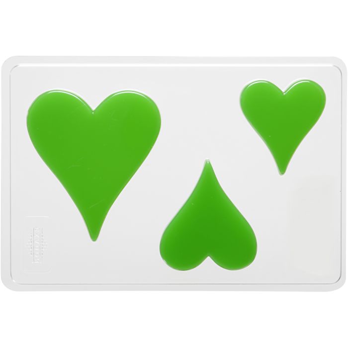 Molde decorativo , corazon, 6+8+10 cm, 9 mm, 14,9x22 cm, 1 ud
