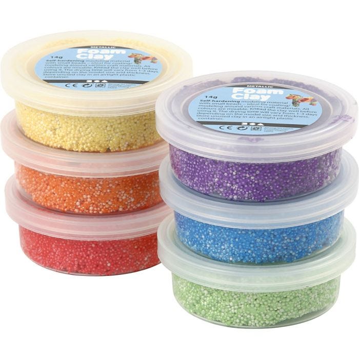 Foam Clay®, Metálica, colores fuertes, 6x14 gr/ 1 paquete