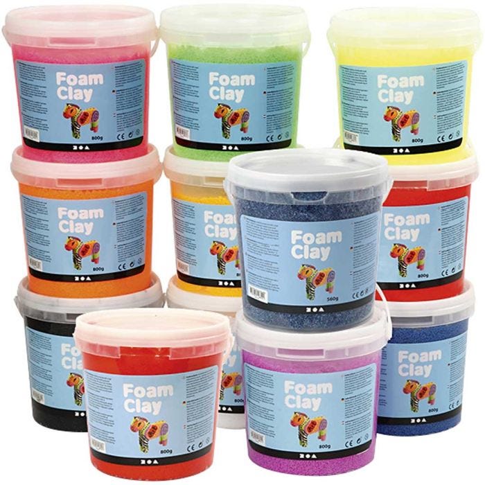 Foam Clay®, El contenido puede variar , surtido de colores, 12x560 gr/ 1 paquete
