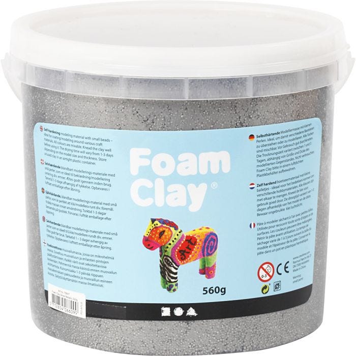 Foam Clay®, Metálica, plata, 560 gr/ 1 cubo