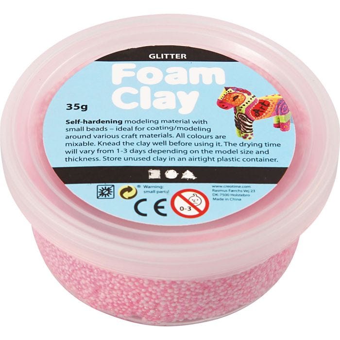 Foam Clay®, purpurina, rojo claro, 35 gr/ 1 bote