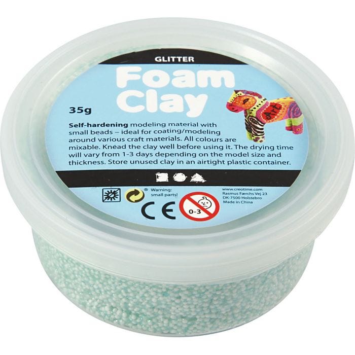 Foam Clay®, purpurina, verde claro, 35gr/ 1 bote