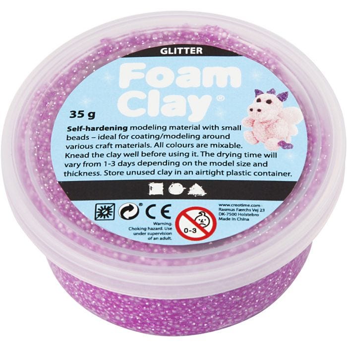 Foam Clay®, purpurina, morado, 35 gr/ 1 bote
