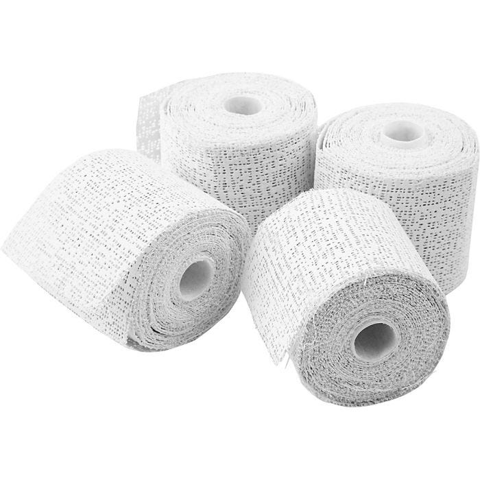 Gasa de yeso, L. 2,7 m, A: 5 cm, blanco, 4 rollo/ 1 paquete