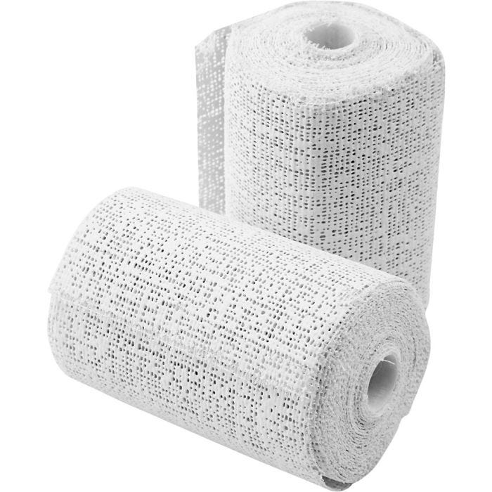 Gasa de yeso, L. 2,7 M, A: 7,5 cm, blanco, 2rollo/ 1 paquete