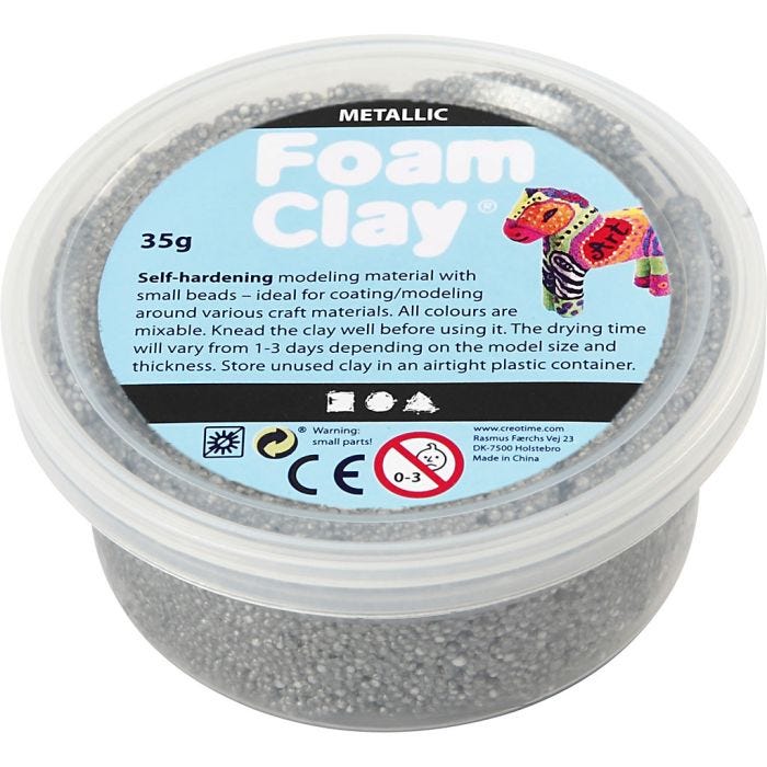 Foam Clay®, Metálica, plata, 35gr/ 1 bote