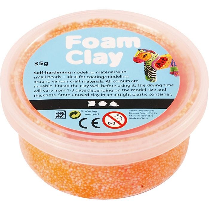 Foam Clay®, naranja neón, 35 gr/ 1 bote