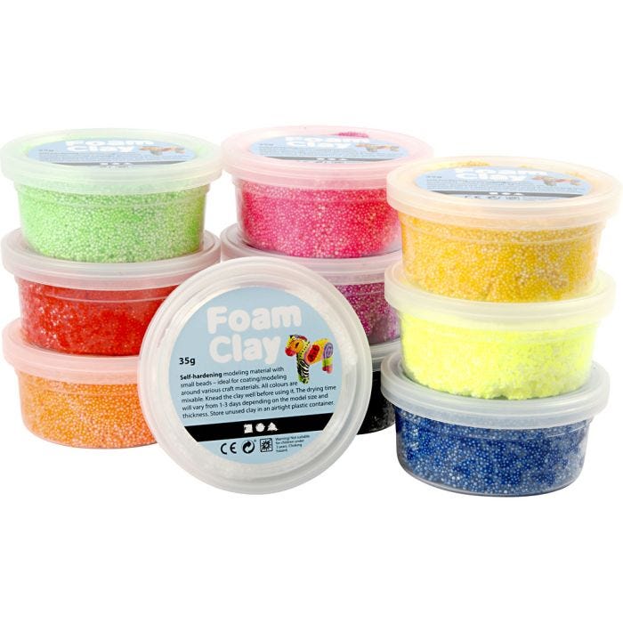 Foam Clay®, surtido de colores, 10x35gr/ 1 paquete