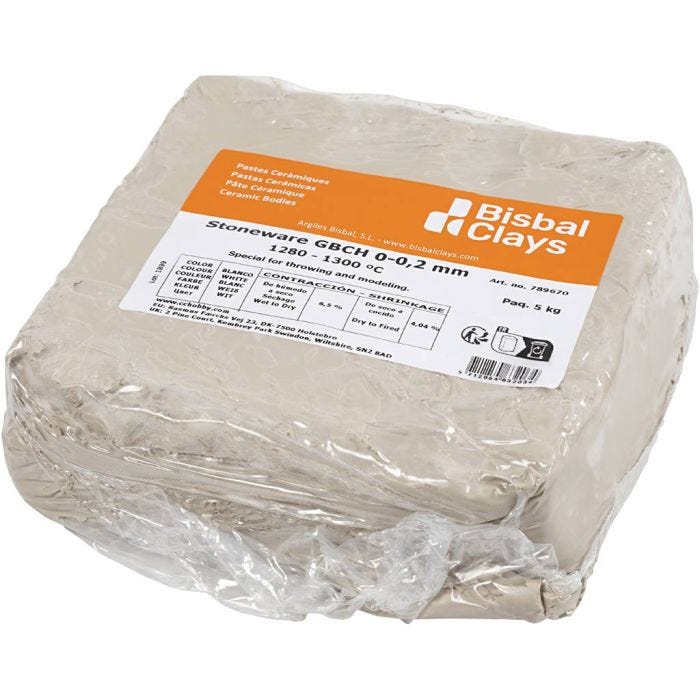 Arcilla de gres, blanquecino, 5 kg/ 1 paquete