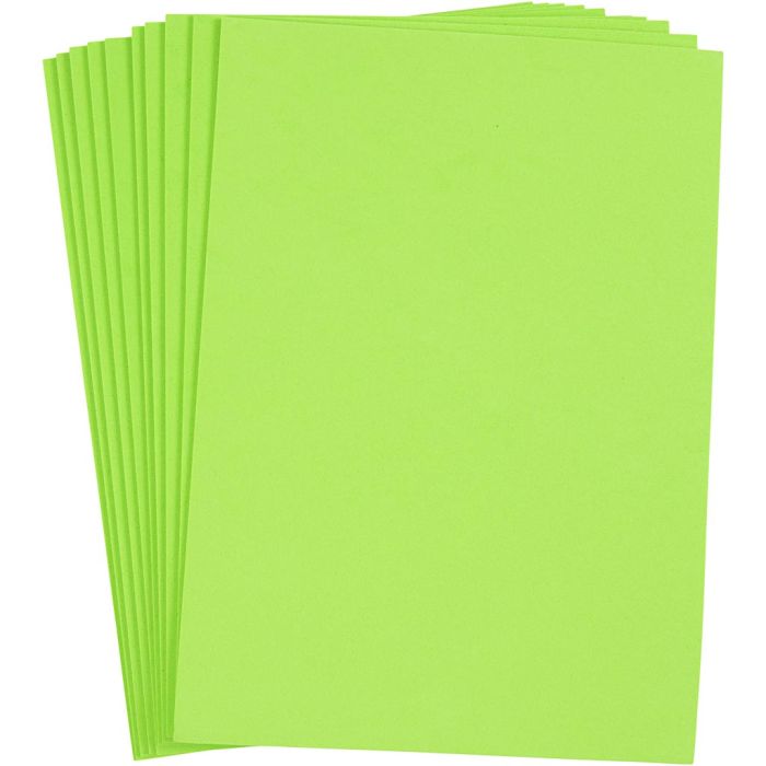 Espuma EVA, A4, hoja 210x297 mm, grosor 2 mm, verde claro, 10 hoja/ 1 paquete
