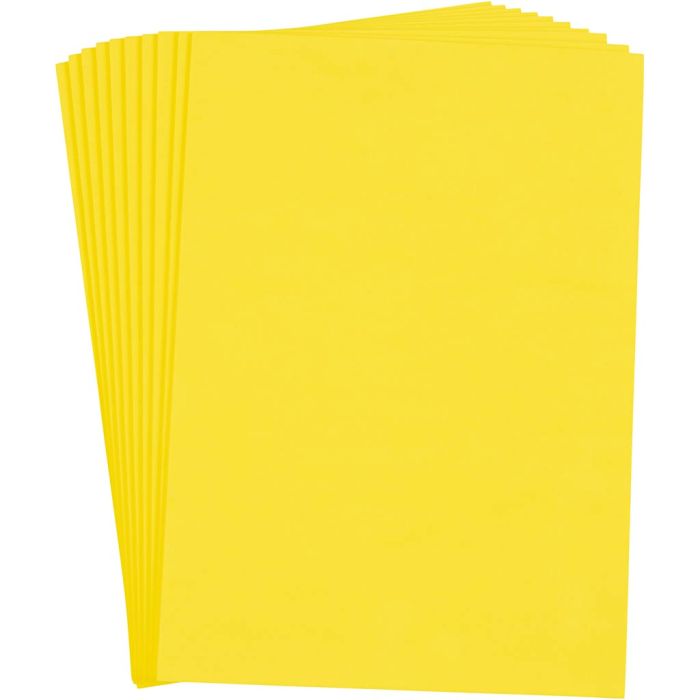 Espuma EVA, A4, 210x297 mm, grosor 2 mm, amarillo, 10 hoja/ 1 paquete