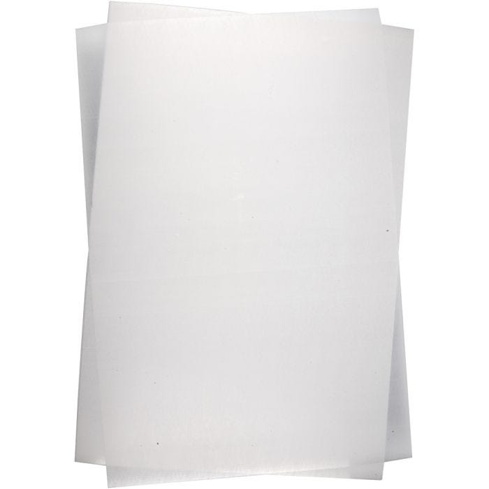 Hojas de plástico mágico, hoja 20x30 cm, grosor 0,3 mm, blanco mate, 10 hoja/ 1 paquete