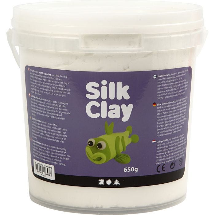 Silk Clay® , blanco, 650 gr/ 1 cubo