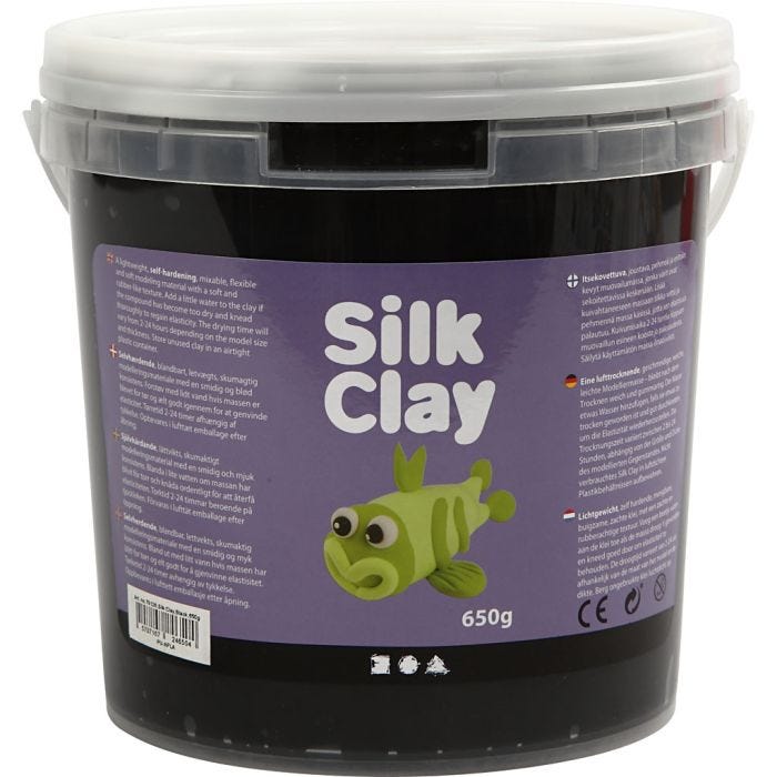 Silk Clay®, negro, 650gr/ 1 cubo