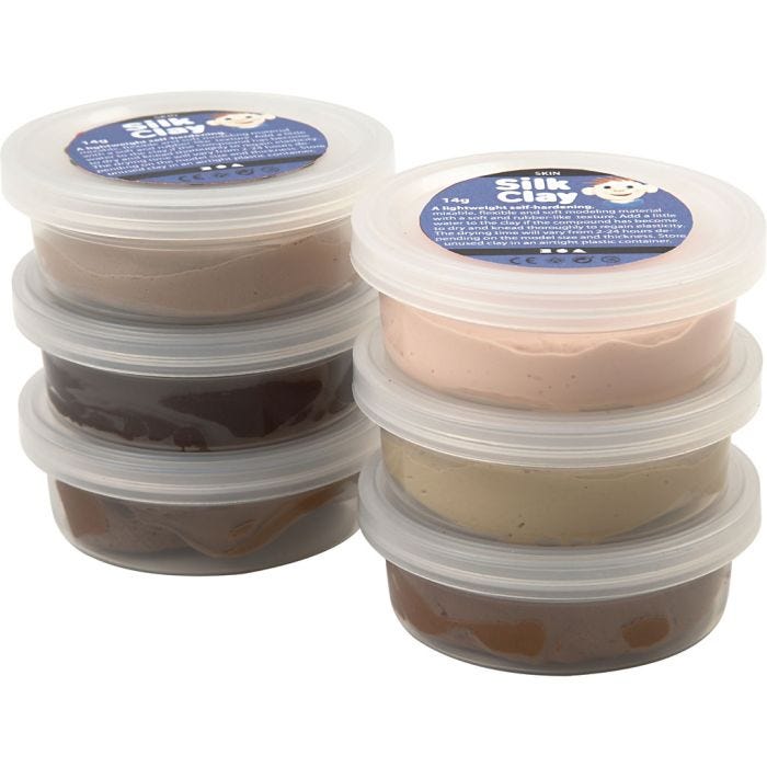 Silk Clay®, colores de piel, 6x14 gr/ 1 paquete