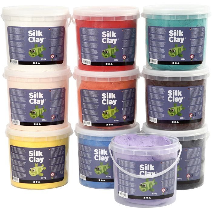 Silk Clay®, surtido de colores, 10x650 gr/ 1 paquete