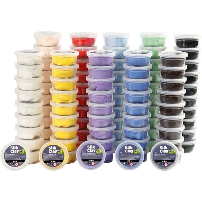 Silk Clay®, surtido de colores, 10 bote/ 1 paquete