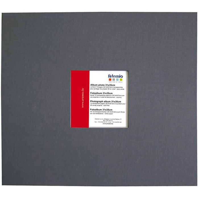 Álbum para scrapbooking, medidas 30,5x30,5 cm, Número de paginas 10, gris antracita, 1 ud