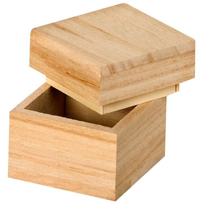 Caja de madera cuadrada, medidas 5 cm, 1 ud