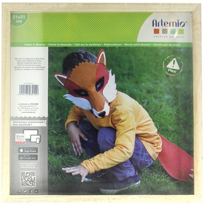 Marco de fotos de madera - formato de recorte, medidas 31x31 cm, 1 ud