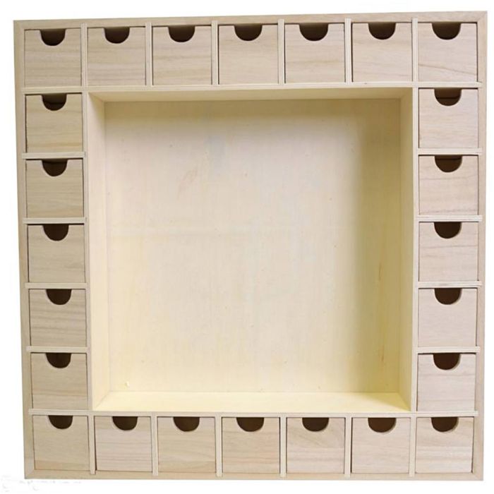 Calendario de Adviento de madera para decorar, medidas 39.5 cm, 1 ud