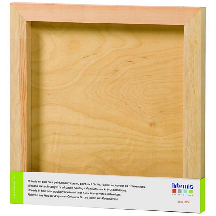 Marco de madera 3D para decorar, medidas 30x30 cm, 1 ud