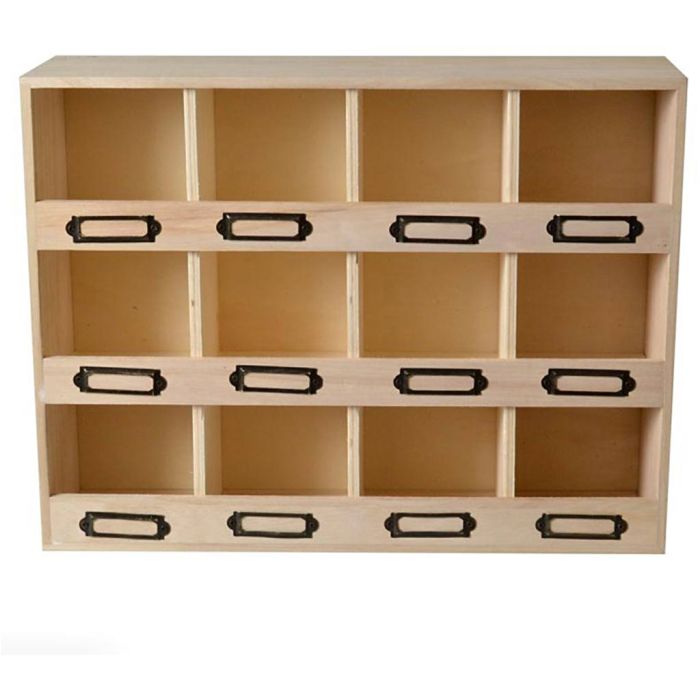 Armario de madera en bruto, medidas 47x11x31,5 cm, 1 ud