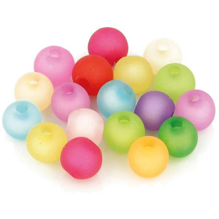 Cuentas redondas de colores, dia 8 mm, colores douché, 120 ud/ 1 paquete