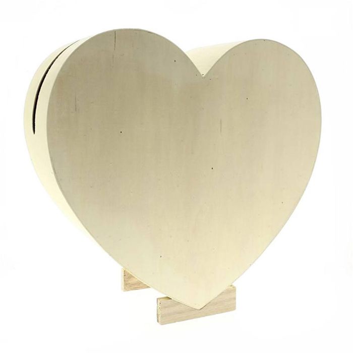 Urna de corazón de madera, medidas 35 cm, 1 ud