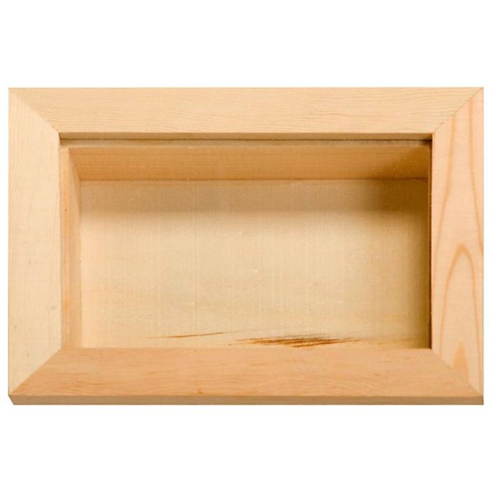 Vitrina de madera, medidas 9x13 cm, 1 ud