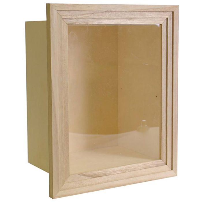 Vitrina de madera para decorar, medidas 28,5x23,5 cm, 1 ud