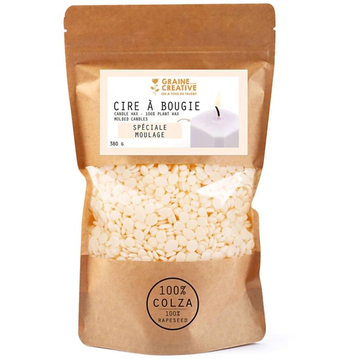 Cera de colza vegana para fundición de velas, 380 gr/ 1 paquete