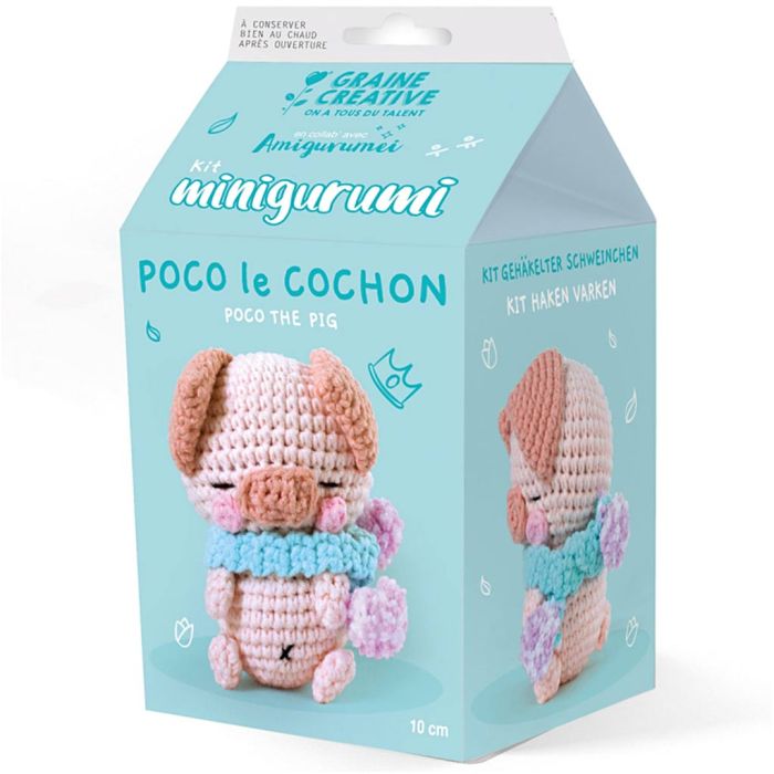 Kit Amigurumis Crochet, Poco el Cerdo, 1 paquete