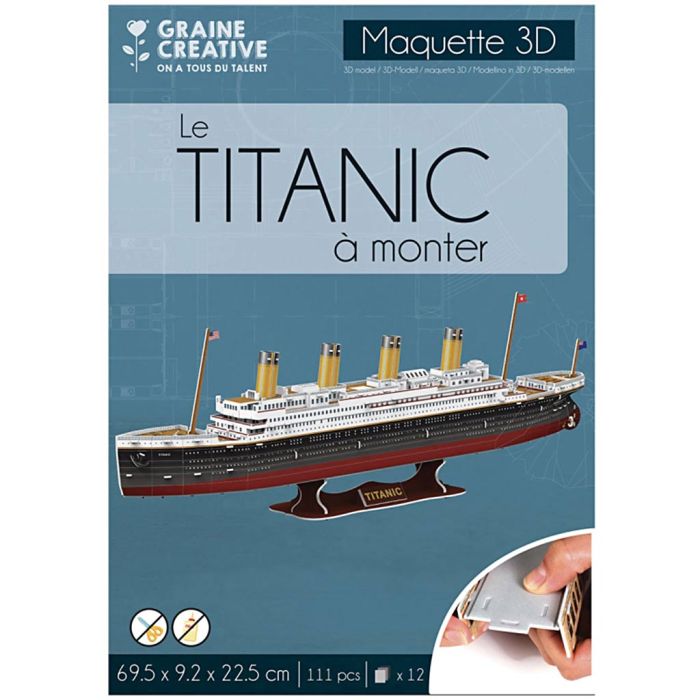Rompecabezas en 3D, Titanic, medidas 69,5x9,2x22,5 cm, 1 paquete