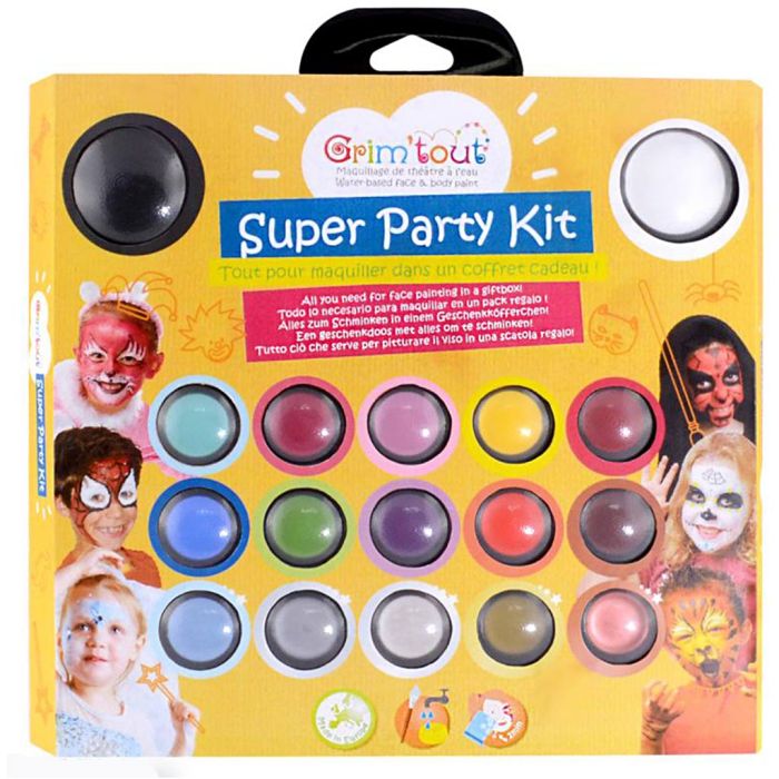 Kit de pintura facial Super Party, surtido de colores, 1 paquete