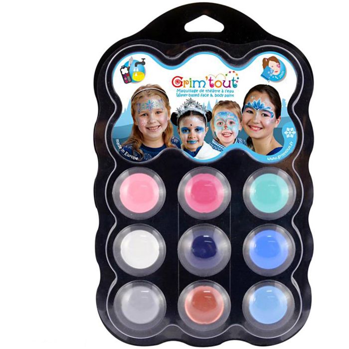 Paleta de pintura facial, Reina de las nieves, surtido de colores, 1 paquete