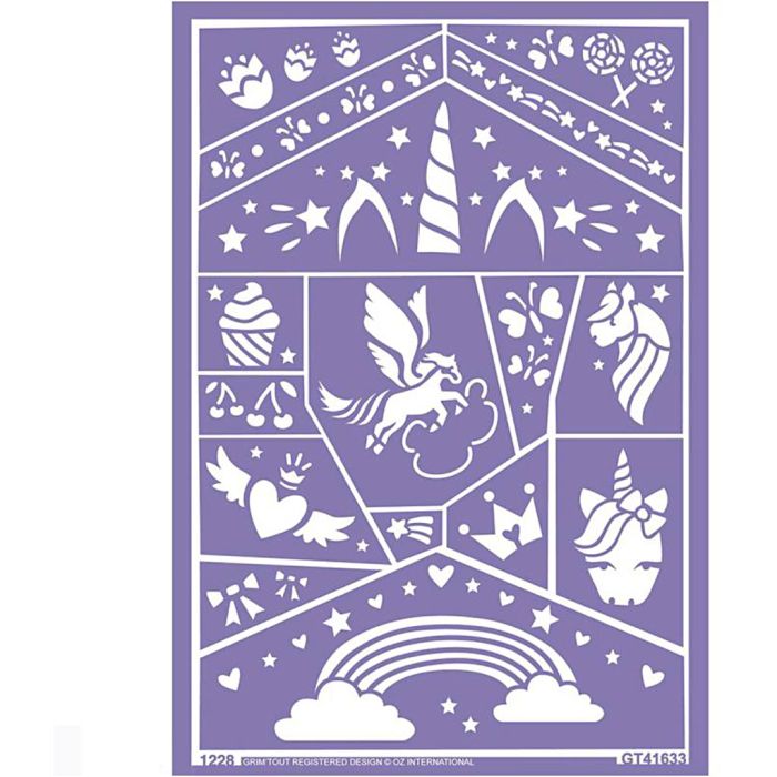 Plantilla adhesiva de pintura facial, Unicornio, 1 paquete